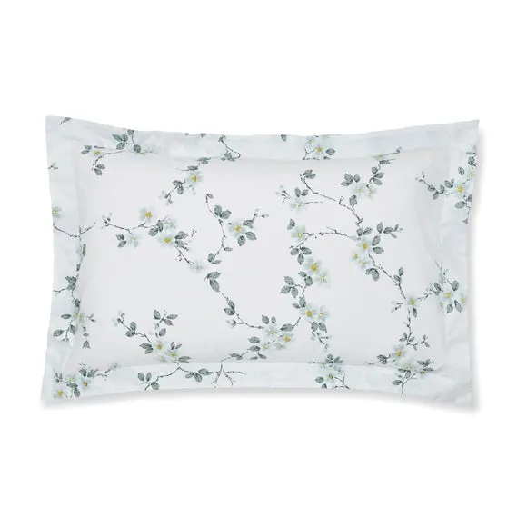 Edith Duck Egg Floral Oxford Pillowcase 2