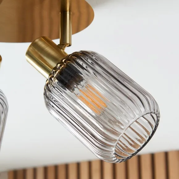 Riley Mid Century Ribbed 3 Light Spotlight 5