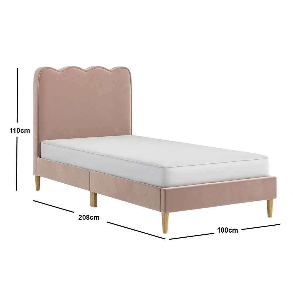 Flair Ellis Single Bed with Cloud Headboard in Beige 4