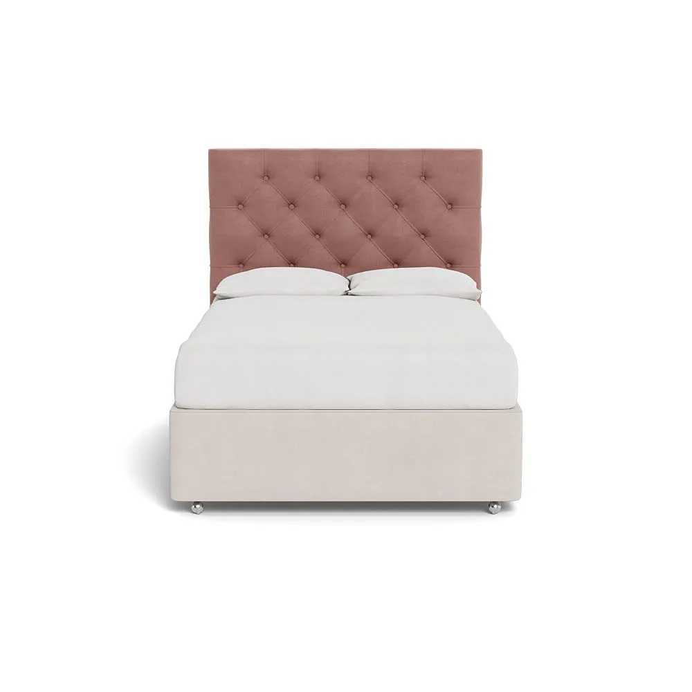 Heal's Balmoral Headboard (Lift Storage) Double Smart Luxe Velvet Dusky Pink