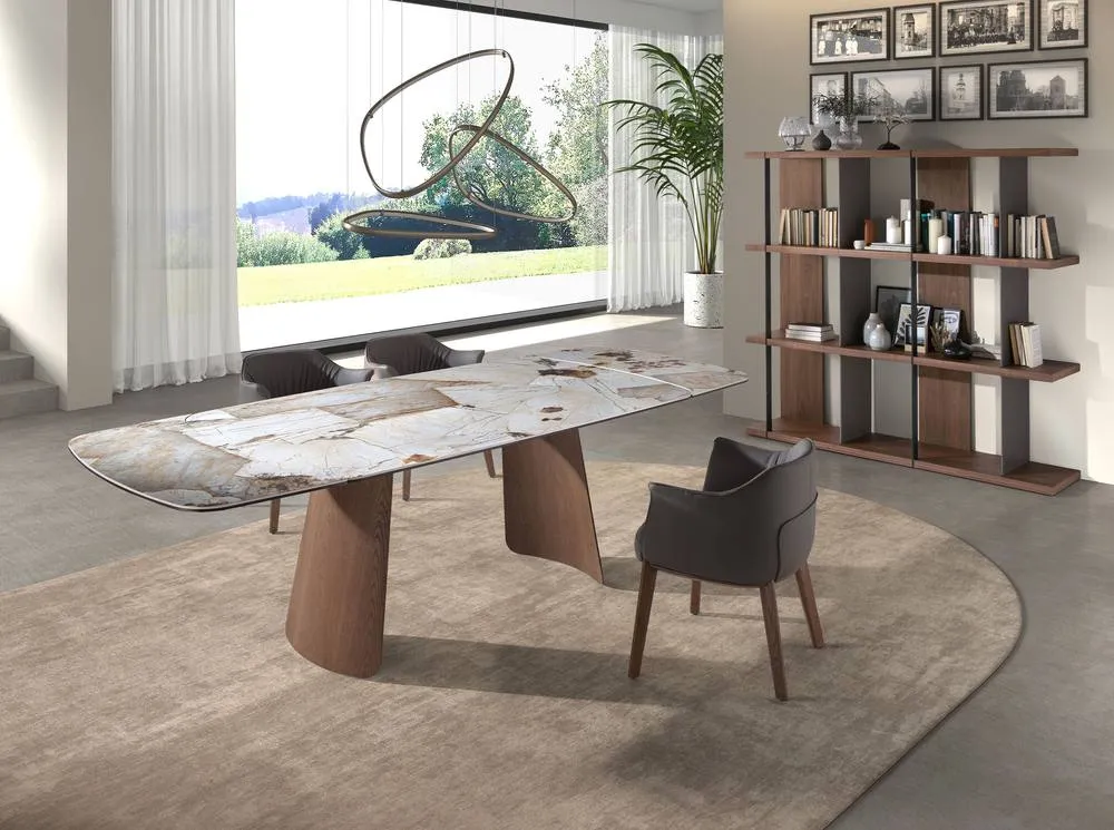 Angel Cerda Walnut Veneer Bookcase Walnut & Grey, 180x40x170 cm 6
