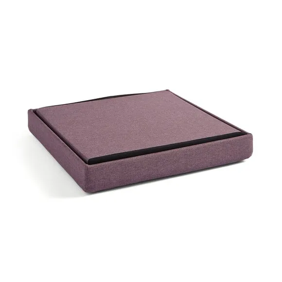 Faux Linen Cube Ottoman 4