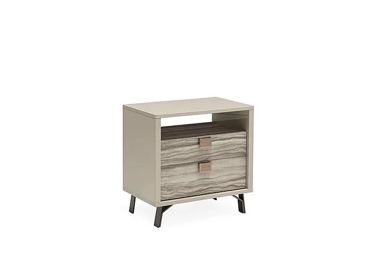 Franco 2 Drawer Bedside Cabinet with Open Shelf