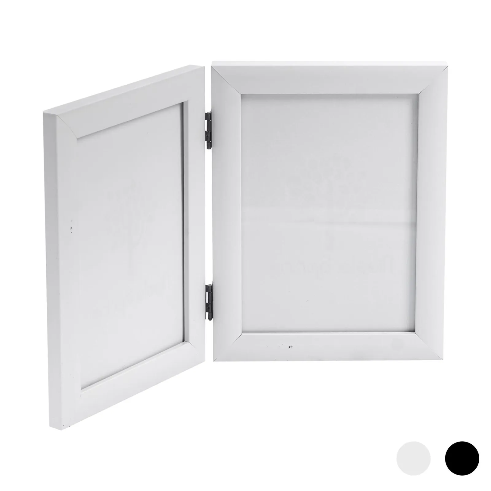 Nicola Spring Folding 2 Photo Frame - 5 x 7" - Black in White 1