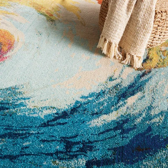 Multi Coloured Celestial Wave Rug 3