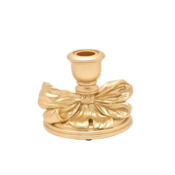 Hestia Gold Ribbon Candlestick Holder