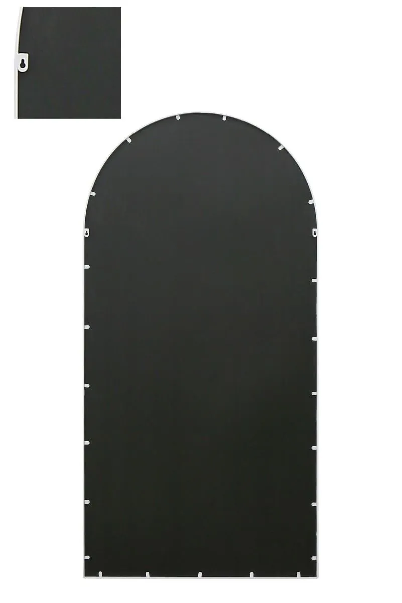 MirrorOutlet White Framed Arched Leaner/Wall Mirror 71" X 35" (180CM X 90CM) 3