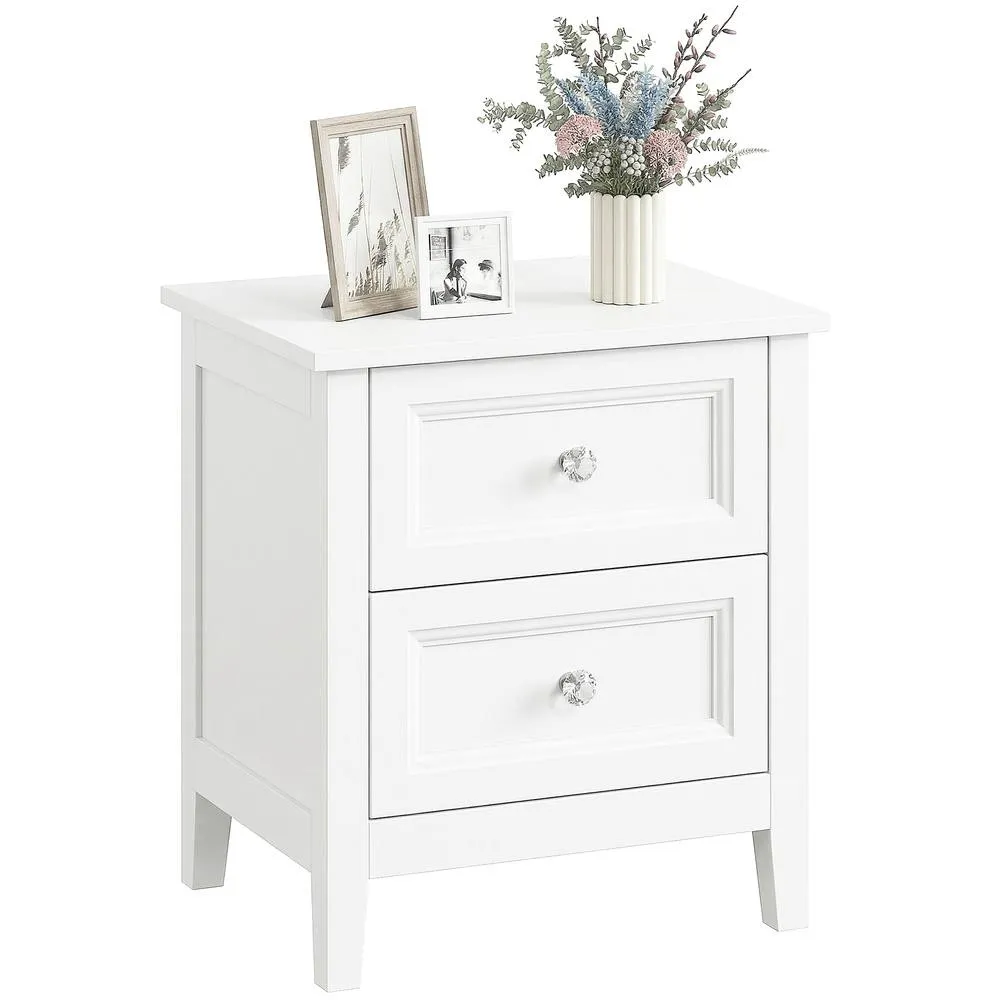 HOMCOM Nightstand with 2 Drawers White 2