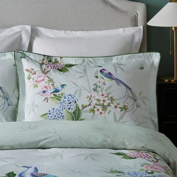 Dorma Love Bird Seafoam 100% Cotton Oxford Pillowcase Pair 4