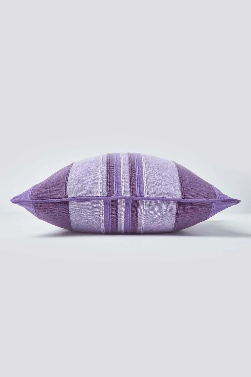 Homescapes Cotton Striped Morocco Cushion Cover in Mauve 2