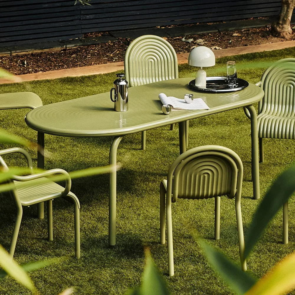 Tom Dixon Groove Outdoor Dining Table 185 x 85cm Moss 4
