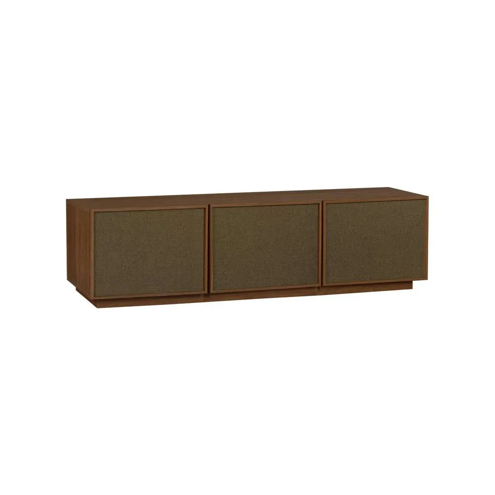 sweeek TV stand 3 doors 180cm wood decor & fabric in Dark Brown 2