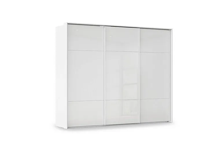 Haven 280cm 3 Door Slider Wardrobe with Glass Doors