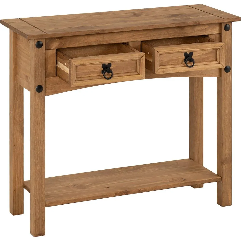 Seconique Corona Essentials 2 Drawer Console Table in Natural 3
