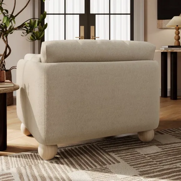 Armitage Chenille Snuggle Chair with Ball Feet 2