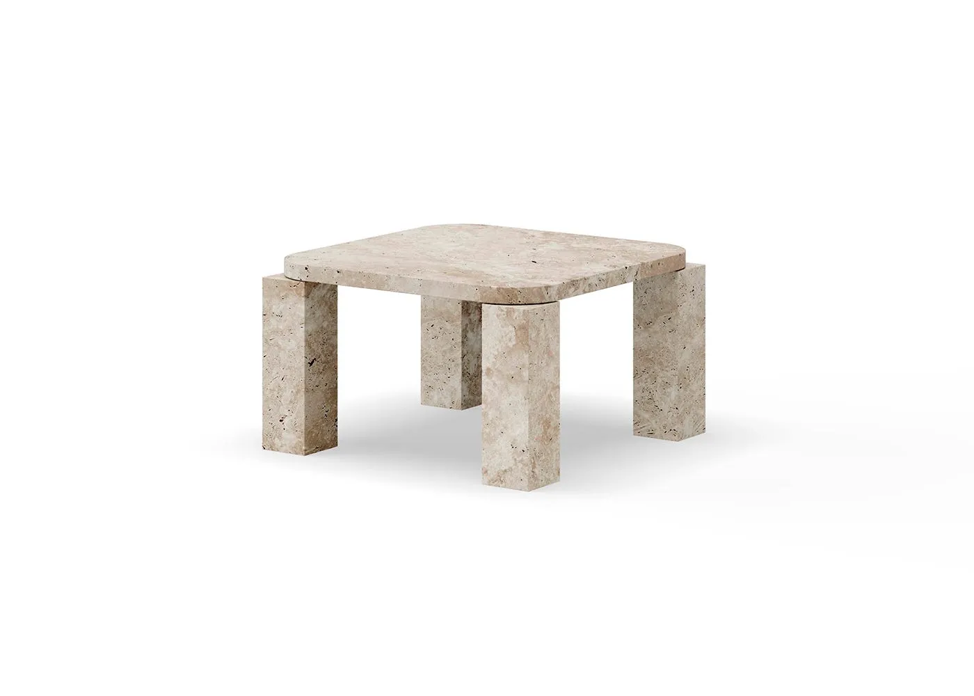 New Works Atlas Coffee Table Unfilled Travertine 60 x 60cm 1