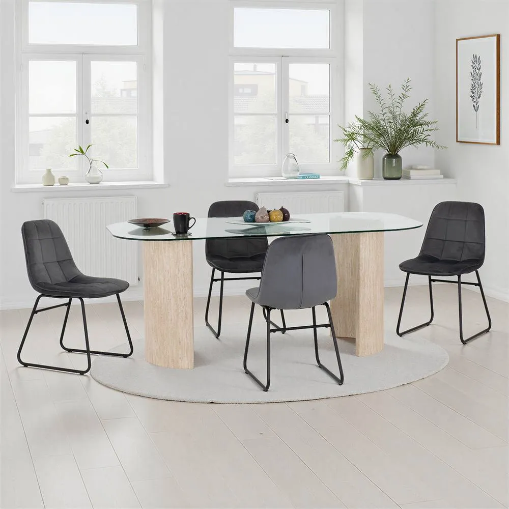 Seconique Modena Dining Set with Lukas Chairs in Grey 1