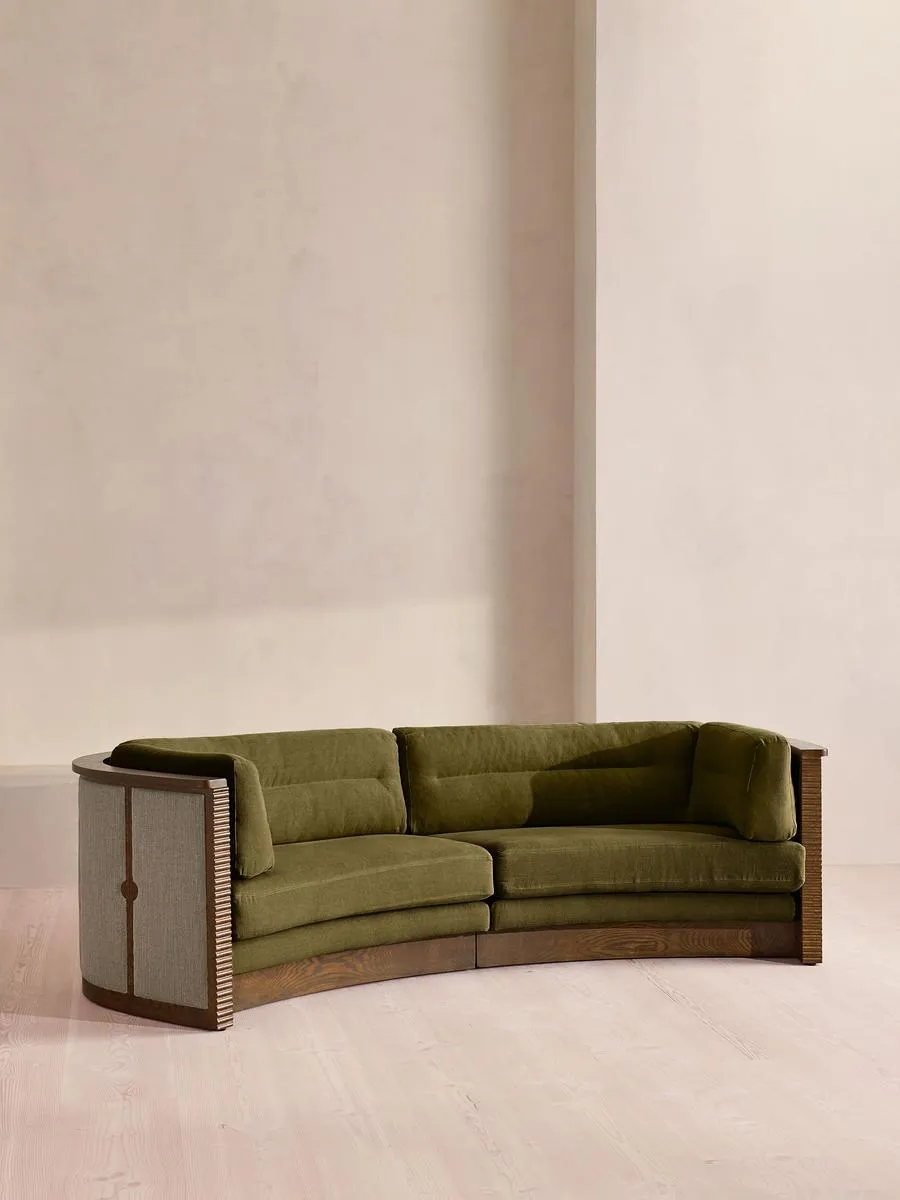 Belmont Sofa, Three Seater, Linen, Olive