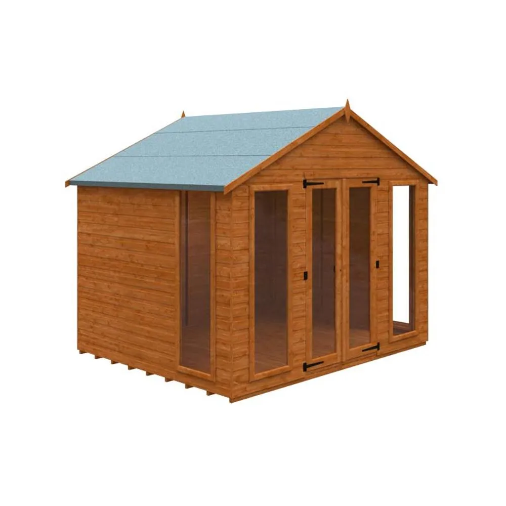 Buttercup Farm 8x10 Feet Contemporary Summerhouse 12mm Shed - L235xW295xH257.7 cm in Burnt Orange