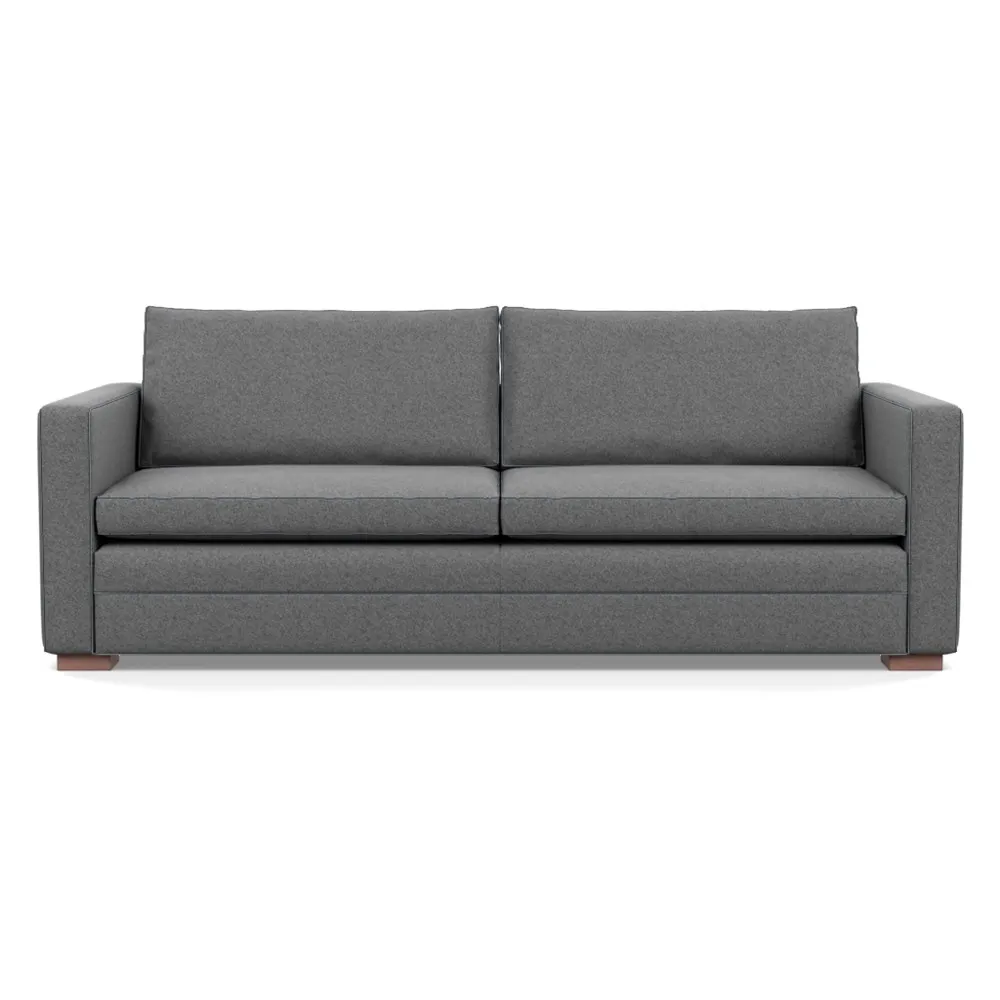 Heal's Palermo 4 Seater Sofa St Moritz Wool Light Grey 157 Walnut Feet 1