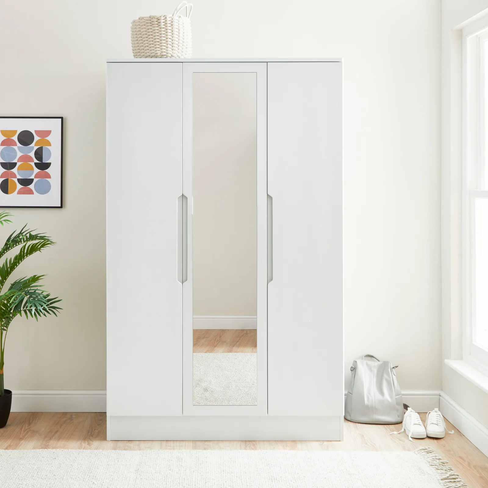 Larson White Triple Wardrobe White