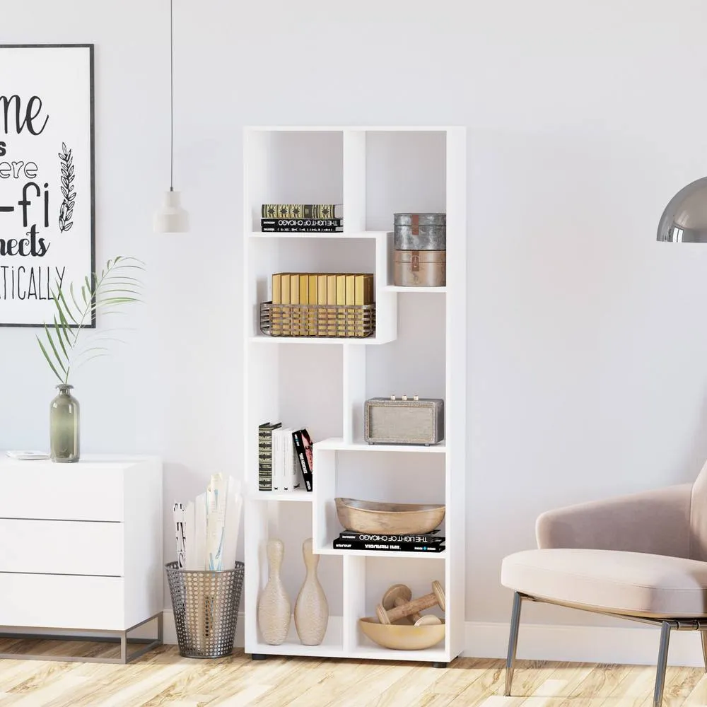 HOMCOM Modern Room Divider, 8 Cube, 70 x 24 x 178 cm, White 2