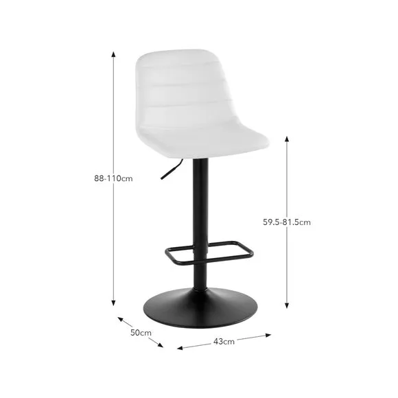 Ralph Adjustable Height Bar Stool, Faux Leather 6
