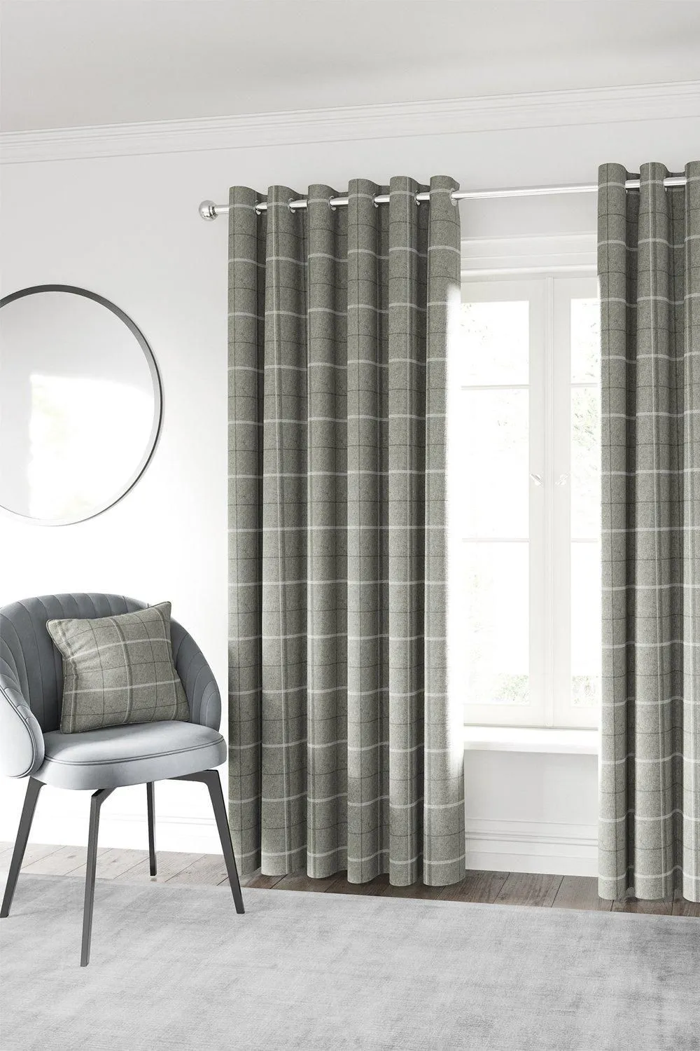 Helena Springfield 'Harper' Woven Lined Curtains in Silver