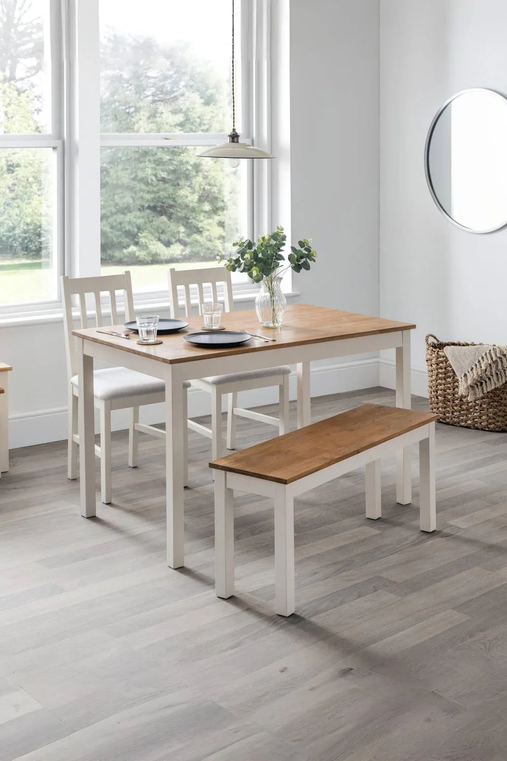Julian Bowen Coxmoor Rectangular 4 Seater Dining Table in Ivory 2