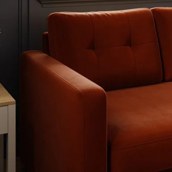 Barker Velvet Trundle Corner Chaise Sofa Bed 6