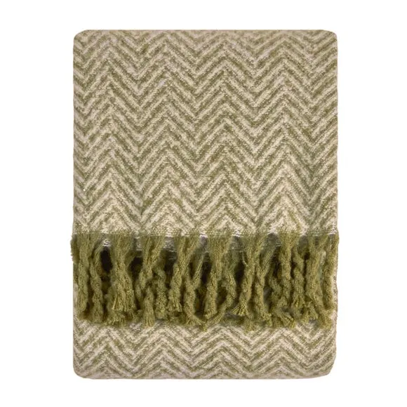 Furn Tweedie Brushed Herringbone Throw Green 130 X 180Cm, Green 3