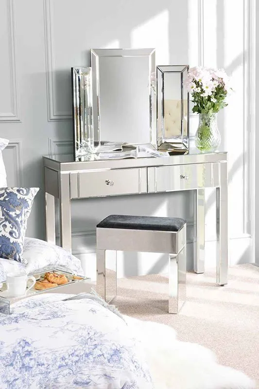 MADISON Mirrored Dressing Table with 4 legs