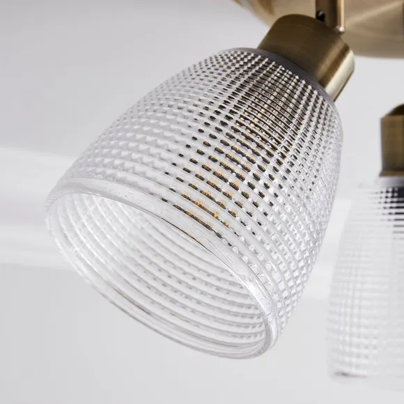 Kibworth Ribbed 3 Light Adjustable Semi Flush Spotlight 4