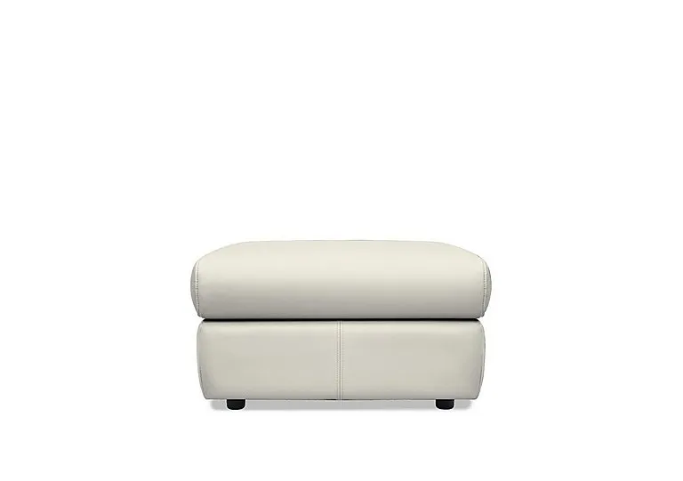 Wren Leather Storage Footstool - Oxford Light Grey