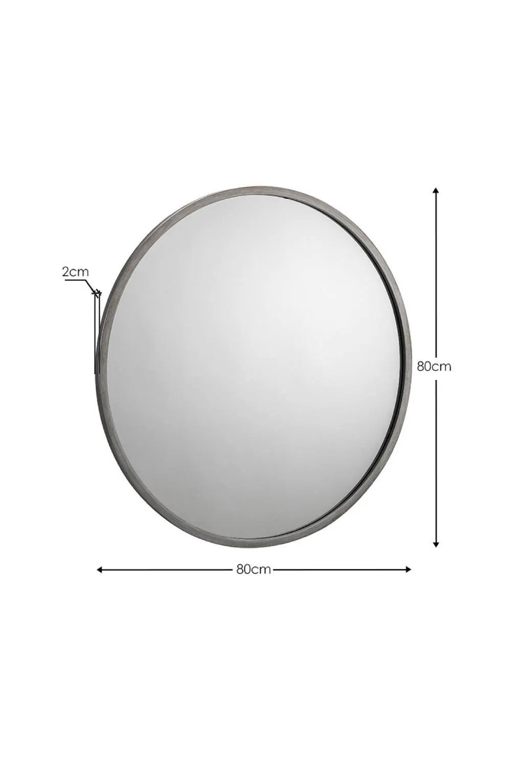 Julian Bowen Octave Round Wall Mirror in Silver 4