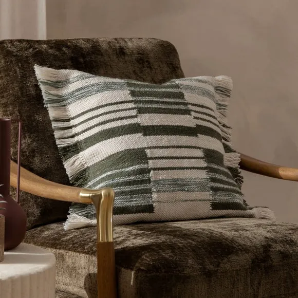 Torode Woven Striped Square Cushion 1