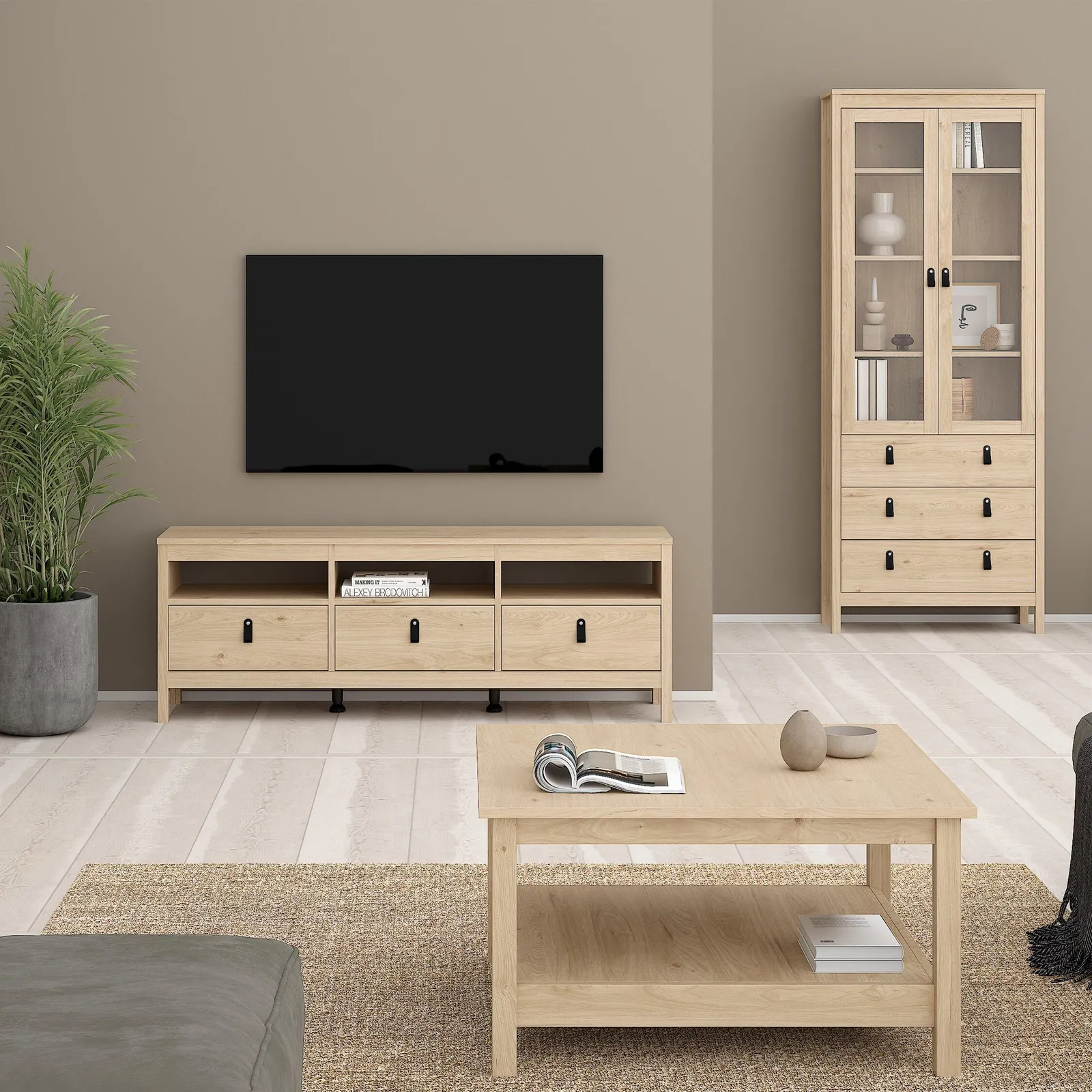 Furniture To Go Barcelona Coffee Table in Jackson Hickory Oak in Light Oak 5