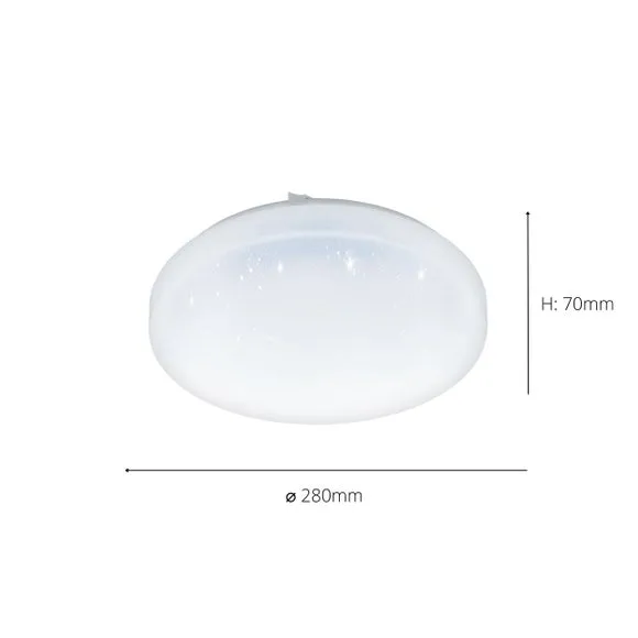 EGLO Frania-S 28cm Rounded Crystal Effect Flush Wall and Ceiling Light 3