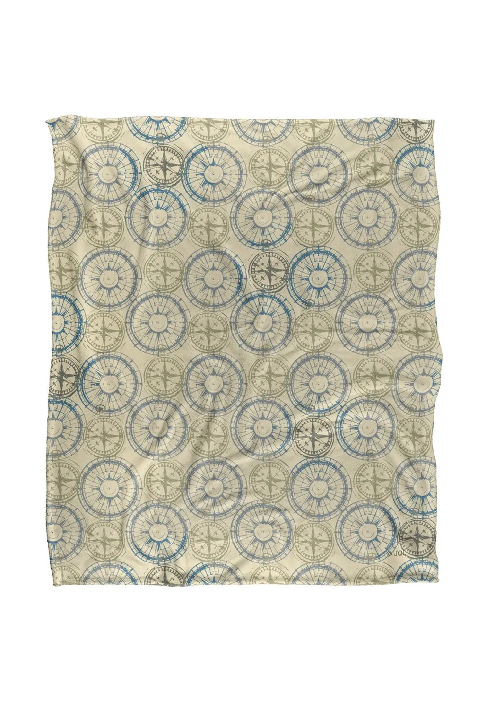 JQ Licensing Jl-Jp Compass Pattern Silky Touch Super Soft Throw Blanket 152 X 127 cm in White