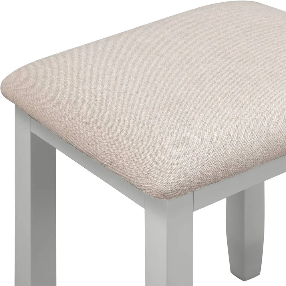 Seconique Bordeaux Dressing Table Stool in Light Grey 3