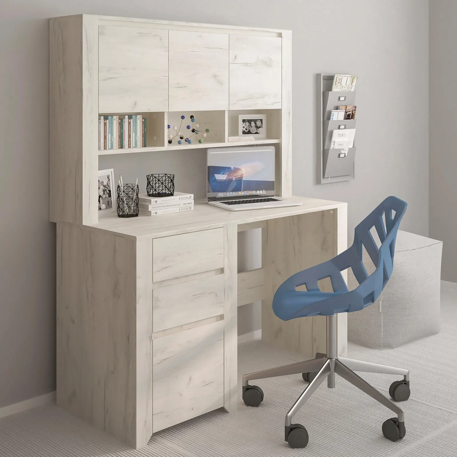 Furniture To Go Angel 3 Drawer Desk in White 5