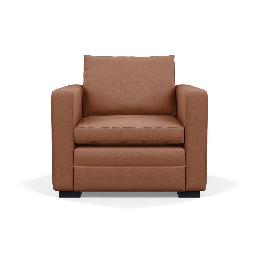 Heal's Palermo Armchair Siena Cotton Clay Black Feet