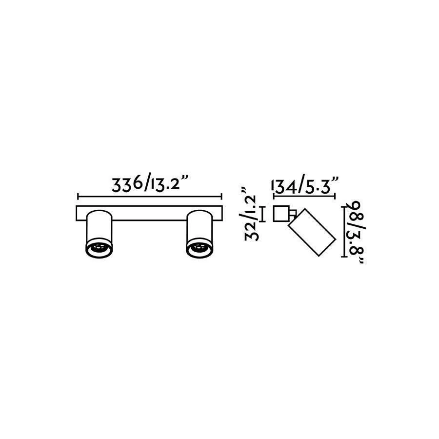 Netlighting Stan Wall Ceiling Lamp White 2x GU10 2
