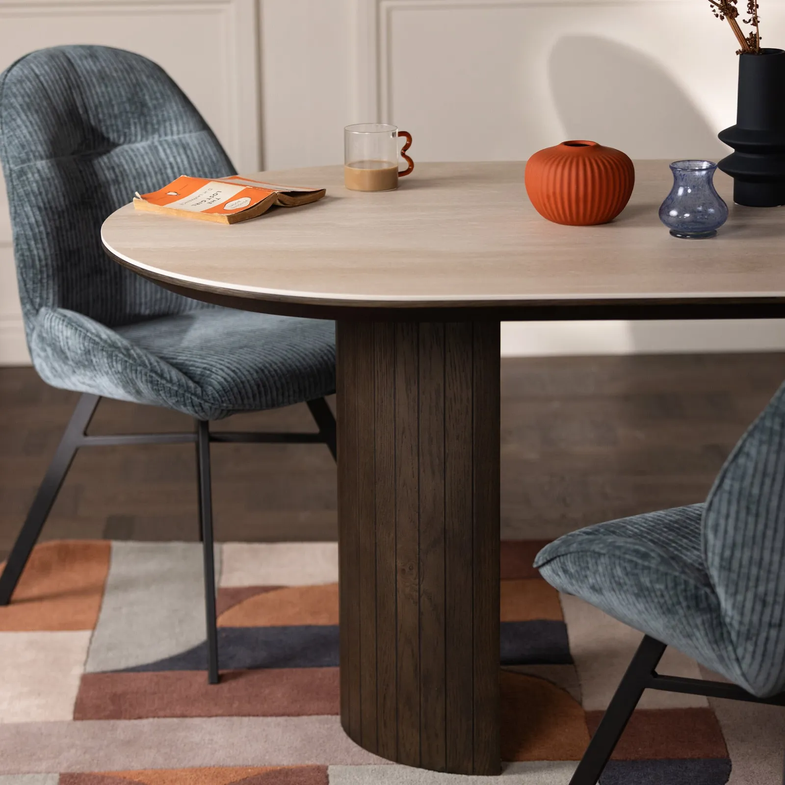 Kita Fixed Dining Table, Round, Wood | 180cm | Barker & Stonehouse 5