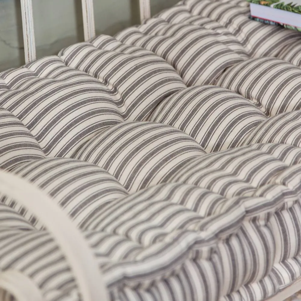 Dibor Grey Reversible Chair Pad Bench Seat Pad Cushion L105 x W42cm in Cream 3