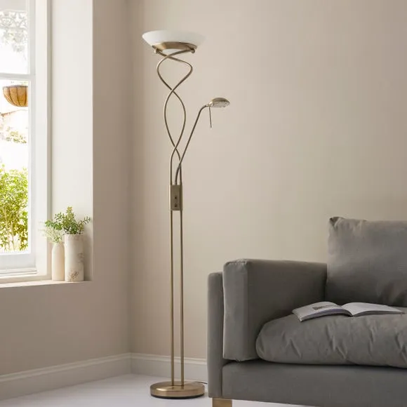 Vogue Lukas Uplighter Mother & Child Metal Floor Lamp 2