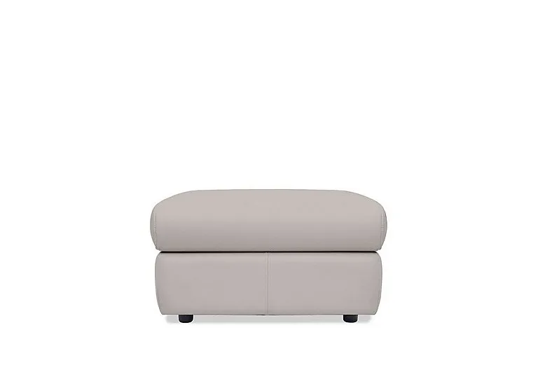 Thornbury Leather Storage Footstool - Cambridge Chalk