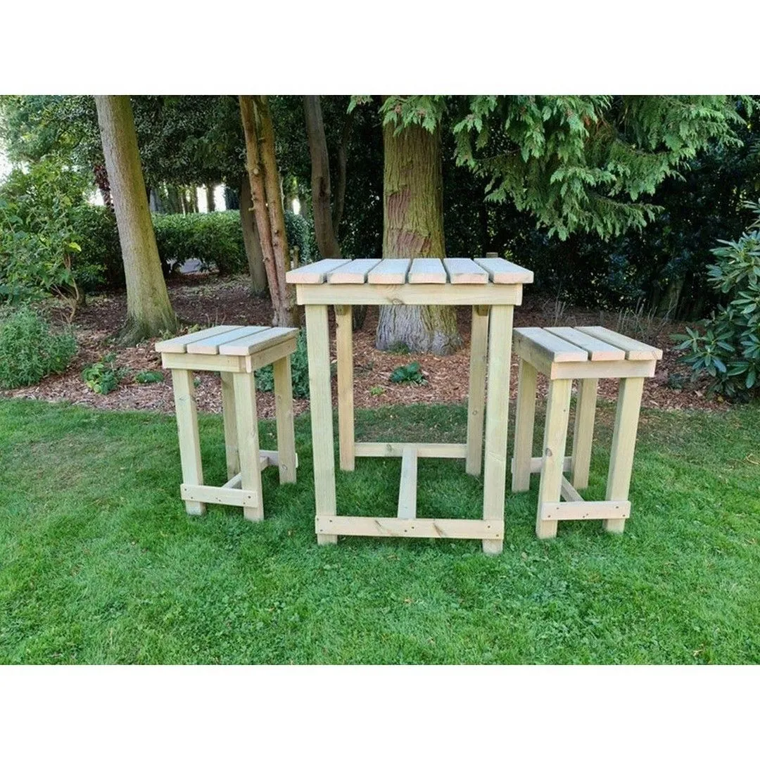 Churnet Valley Garden Furniture Ltd Butchers Bar Set - L80 x W80 x H107 cm in Brown 3
