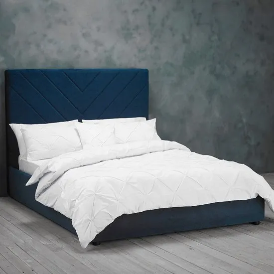 Islington Double Fabric Bed In Royal Blue