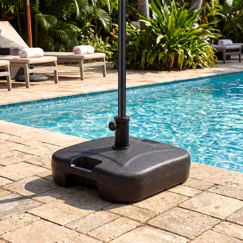 Costway 27KG Market Umbrella Stand Fillable Patio Umbrella Base Pole Holder in Black